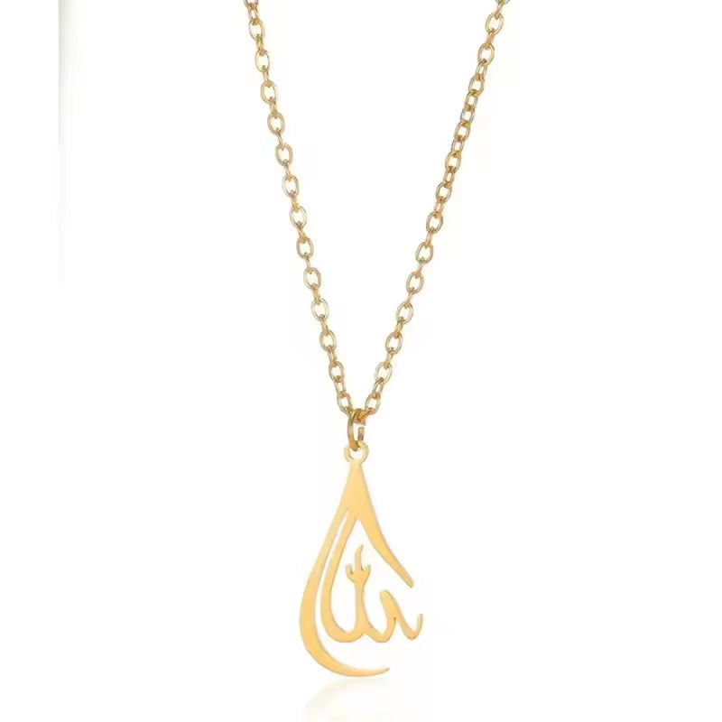 Geometric Heart-Shaped Droplet Minimalist Necklace