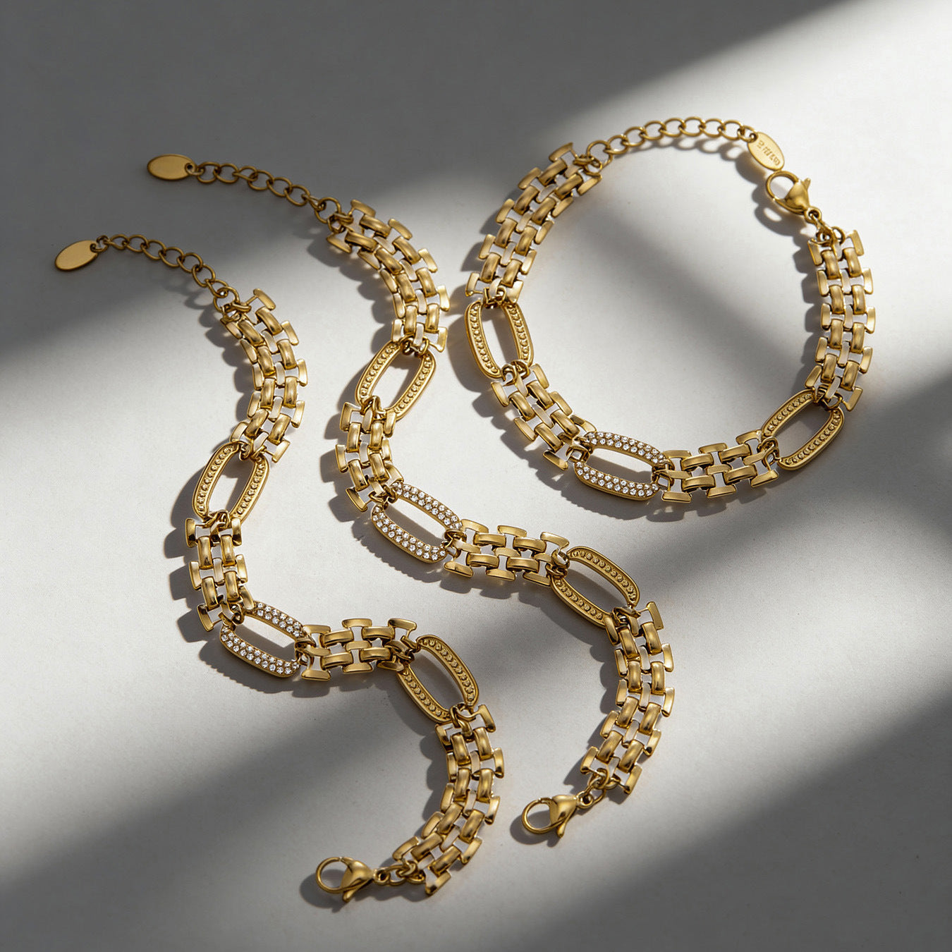 Light Luxury Stainless Steel Bracelet With Full Zirconia Stones