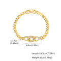 Zircon Micro-pave Copper Oval Ring Bracelet