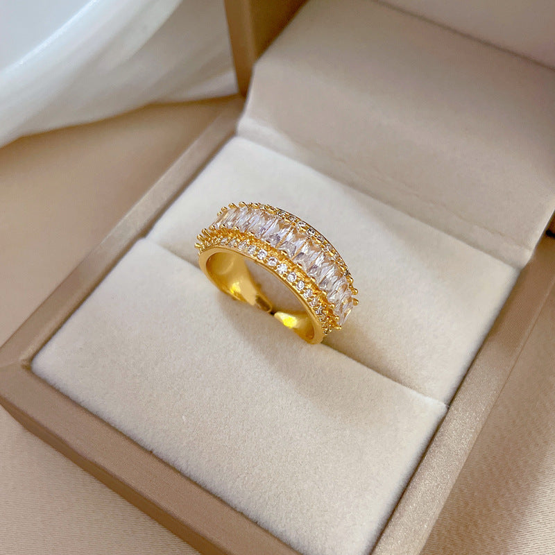 Simple Luxe Shimmering Clear Zircon Ring