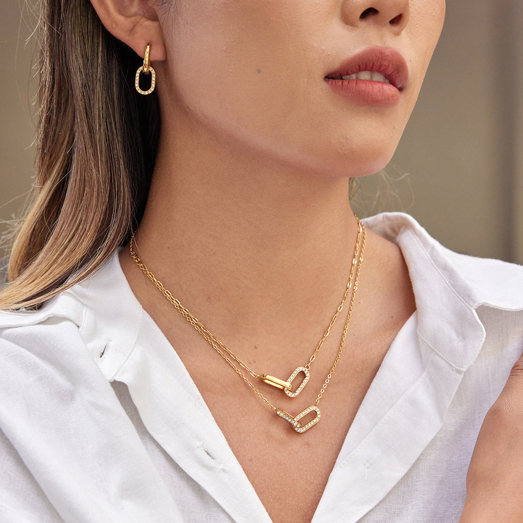 Double-ring Titanium Steel Niche Design Clavicle Chain