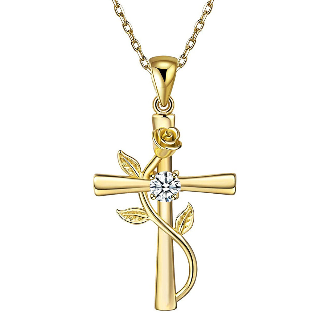Celeste Cross Birthstone Necklace