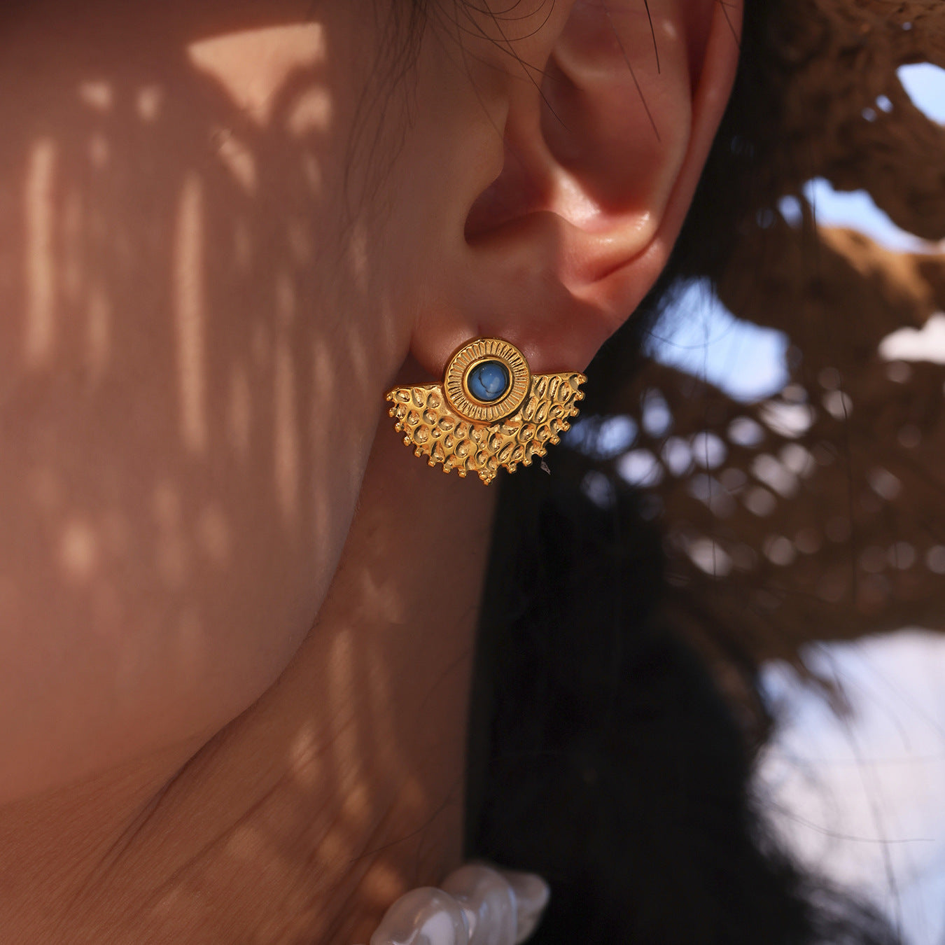 Peacock-Shaped Lapis Lazuli Exquisite Earrings