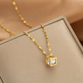 Gold Luxurious Diamond-studded Titanium Steel Necklace Women's Fashion