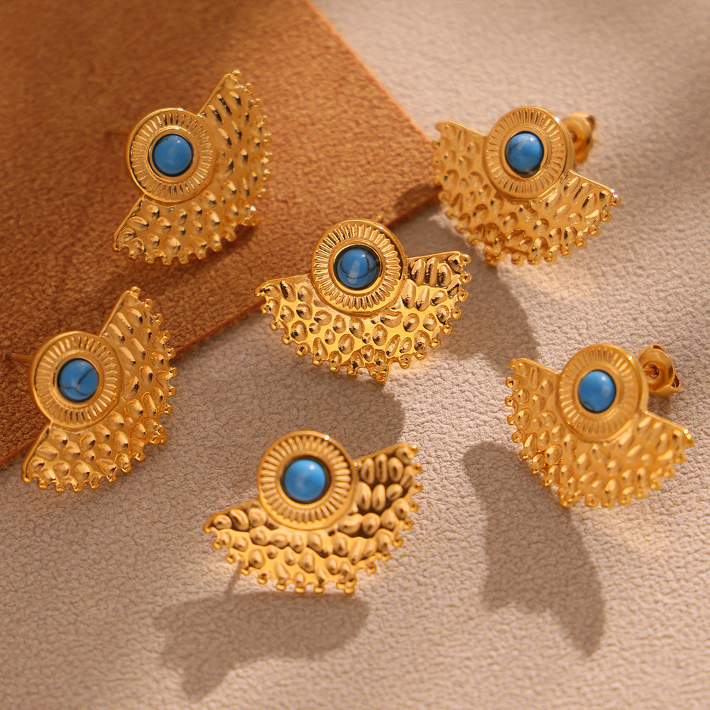 Peacock-Shaped Lapis Lazuli Exquisite Earrings