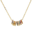 Rare Designer-style Color-ring Zircon Pendant Necklace