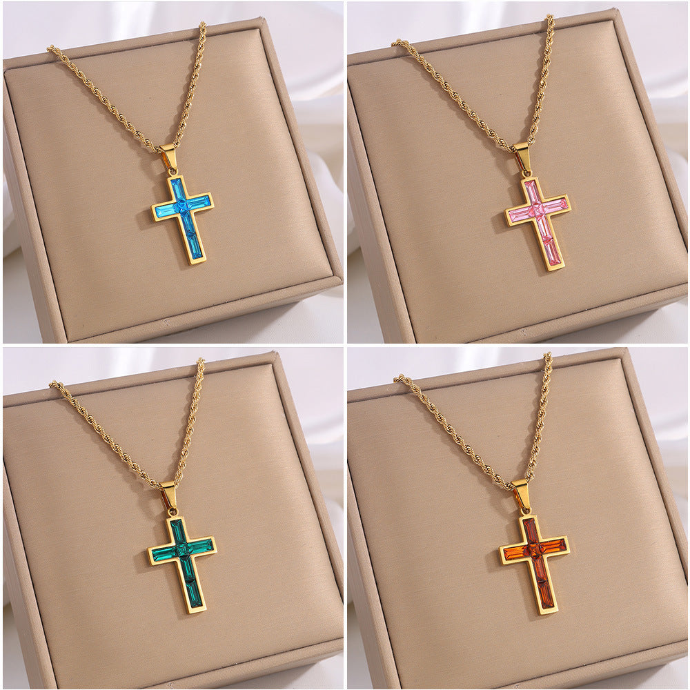 Style Diamond Cross Necklace Unique