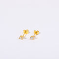 Titanium Steel Electroplated Genuine Gold December Birthstone Zircon Earrings