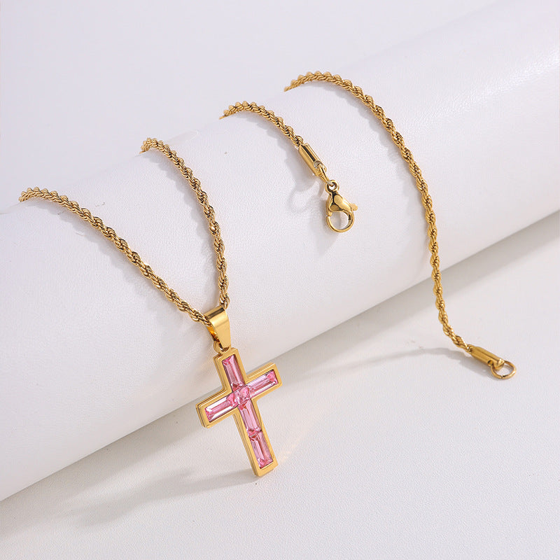 Style Diamond Cross Necklace Unique