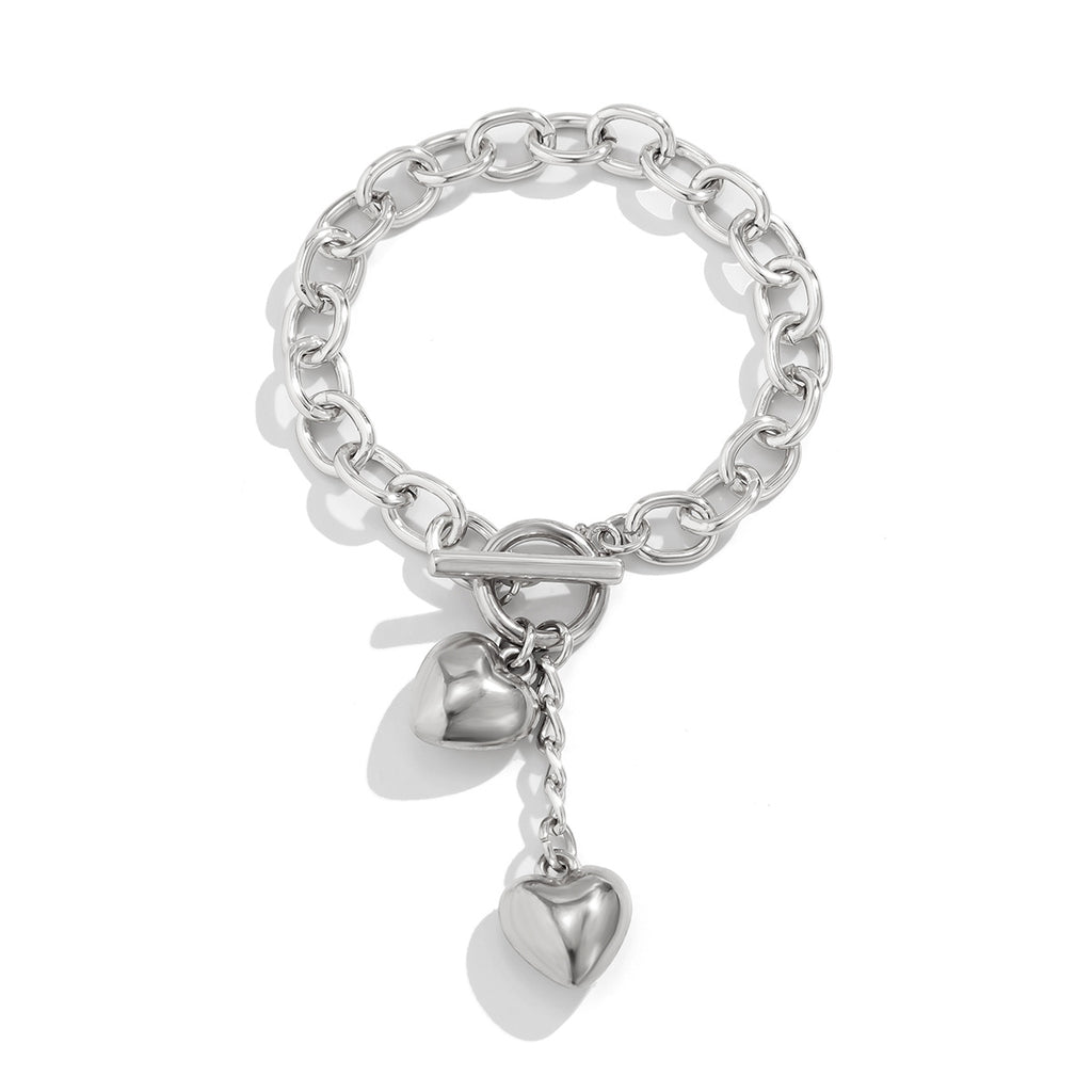 Thick Chain With Shiny Lock And Key Pendant Necklace