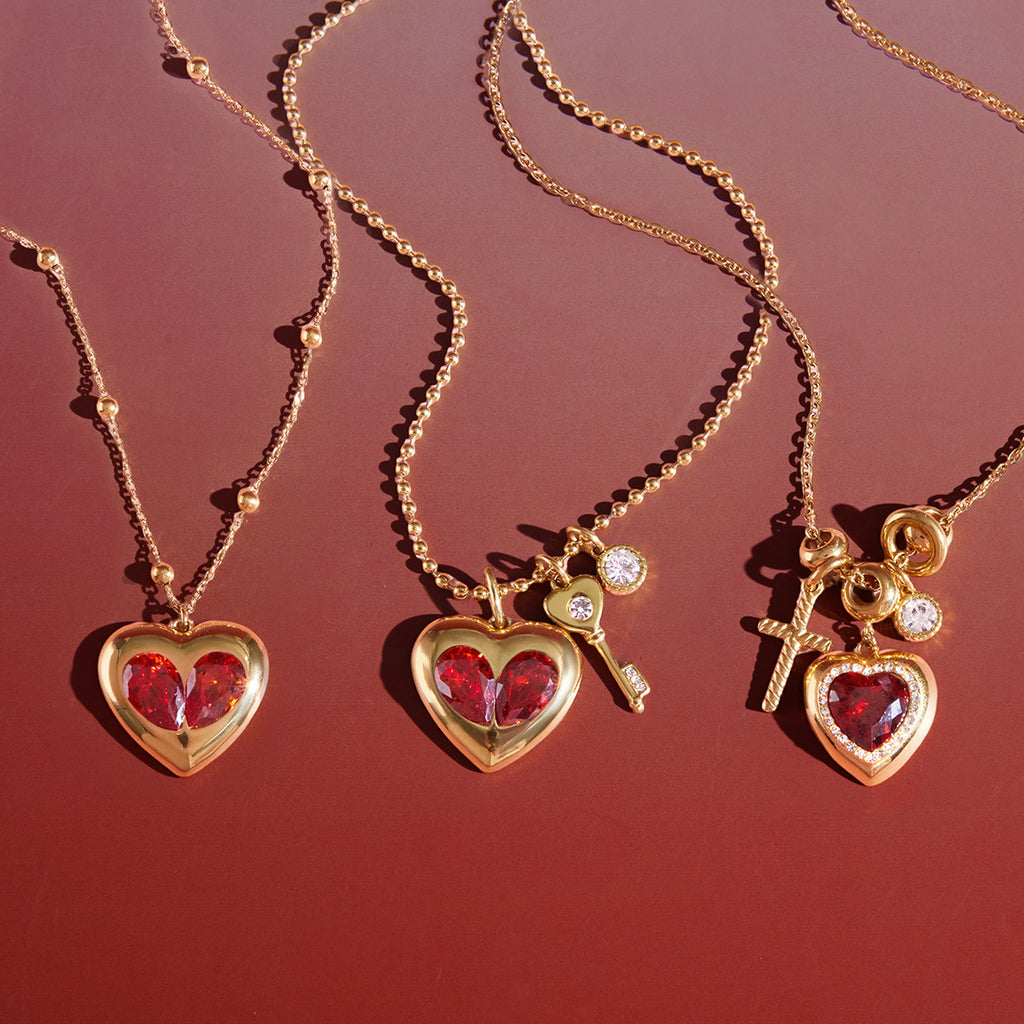 Luxury Titanium Steel Necklace With A Heart-shaped Zircon Charm