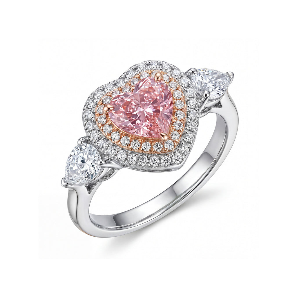 925 Sterling Silver Heart-Shaped Moissanite Ring