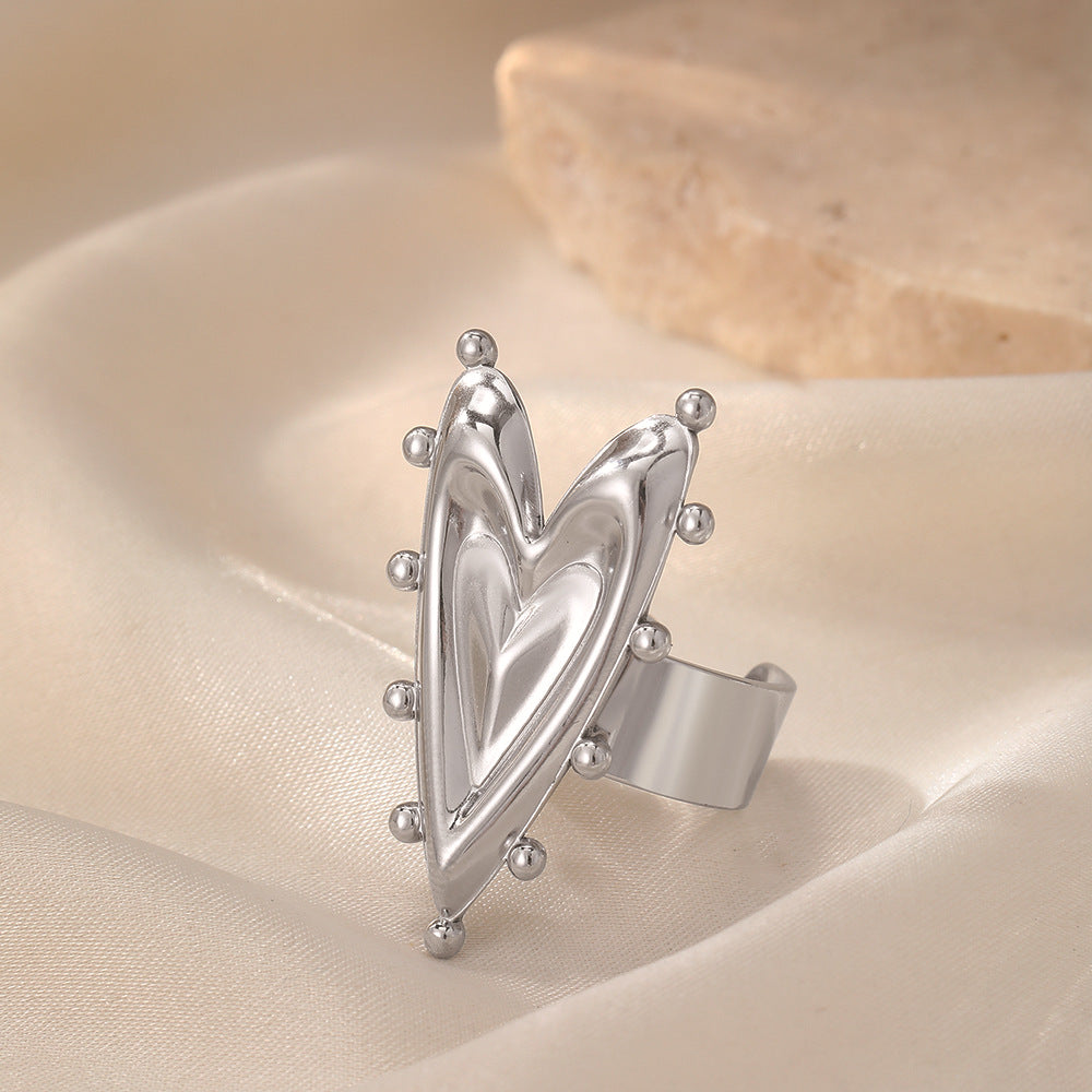 Versatile Heart-shaped Ring With A Simple Open Design Thats Adjustable
