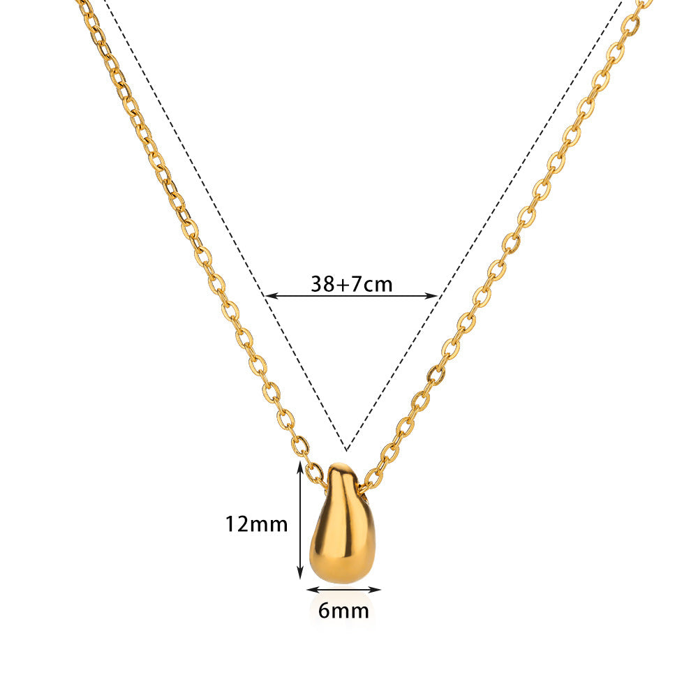 Geometric Heart-Shaped Droplet Minimalist Necklace