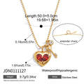 Luxury Titanium Steel Necklace With A Heart-shaped Zircon Charm