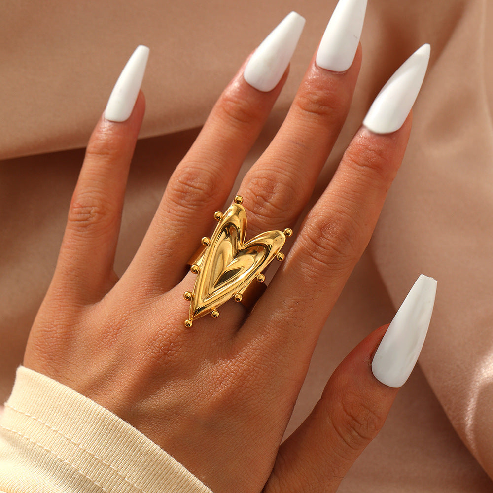 Versatile Heart-shaped Ring With A Simple Open Design Thats Adjustable