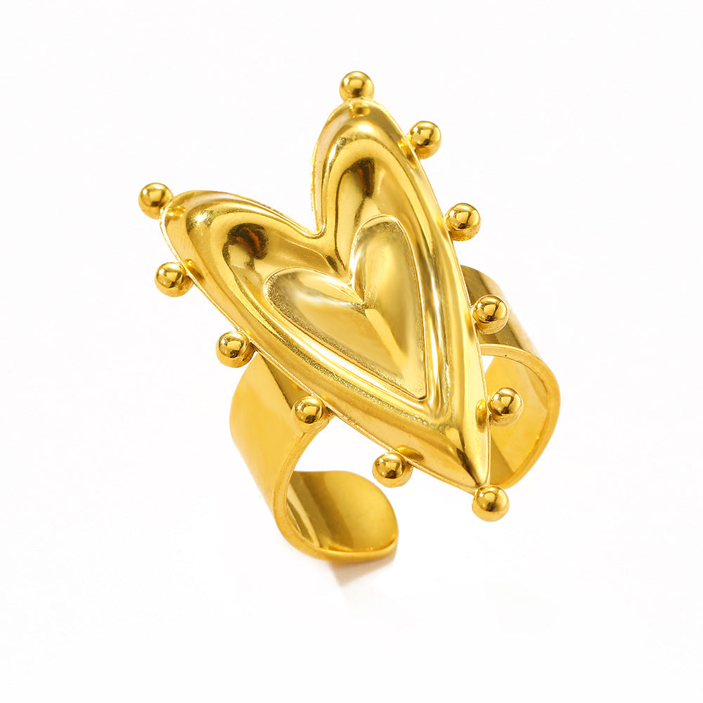 Versatile Heart-shaped Ring With A Simple Open Design Thats Adjustable
