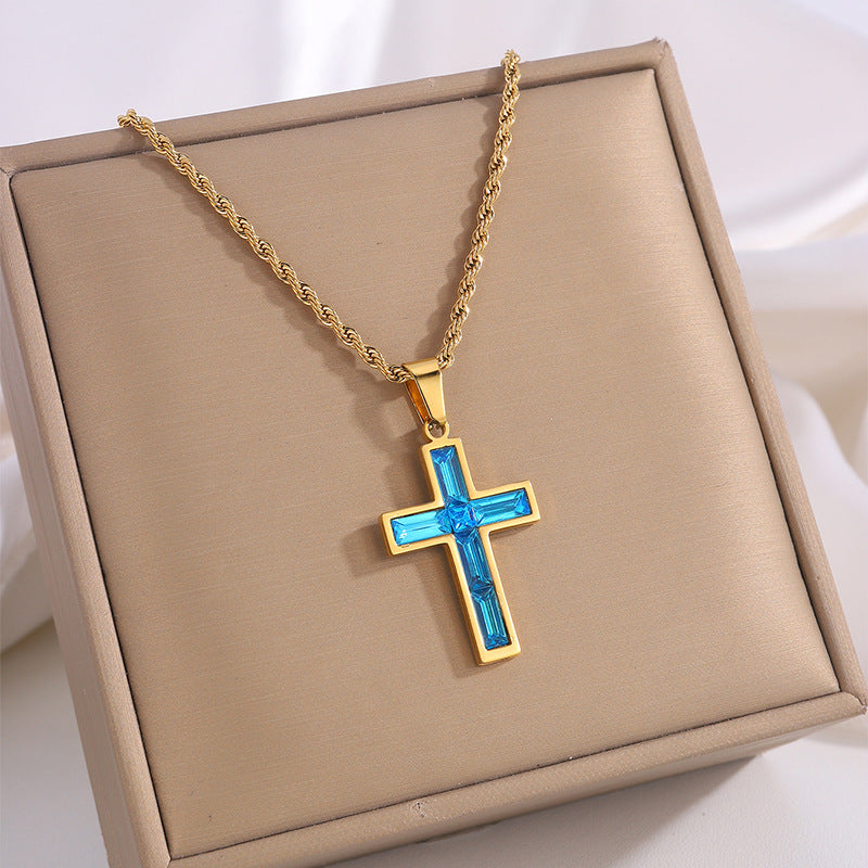 Style Diamond Cross Necklace Unique