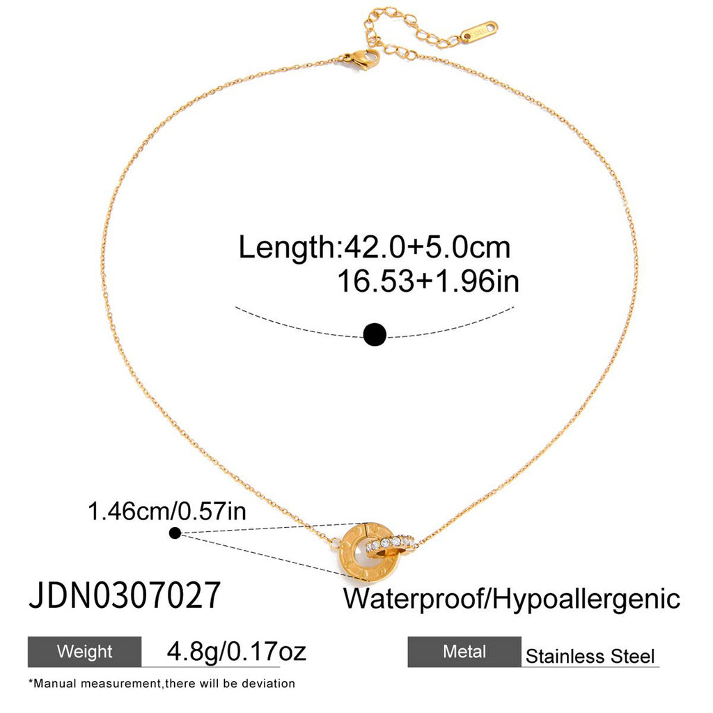 Double-ring Titanium Steel Niche Design Clavicle Chain