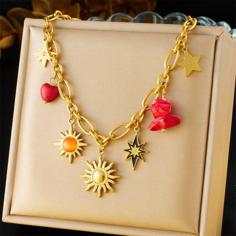Vintage Stainless Steel Multi-element Necklace