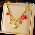 Vintage Stainless Steel Multi-element Necklace