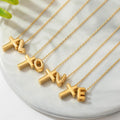 New Cross Bubble 26 Letter Versatile Gold Necklace