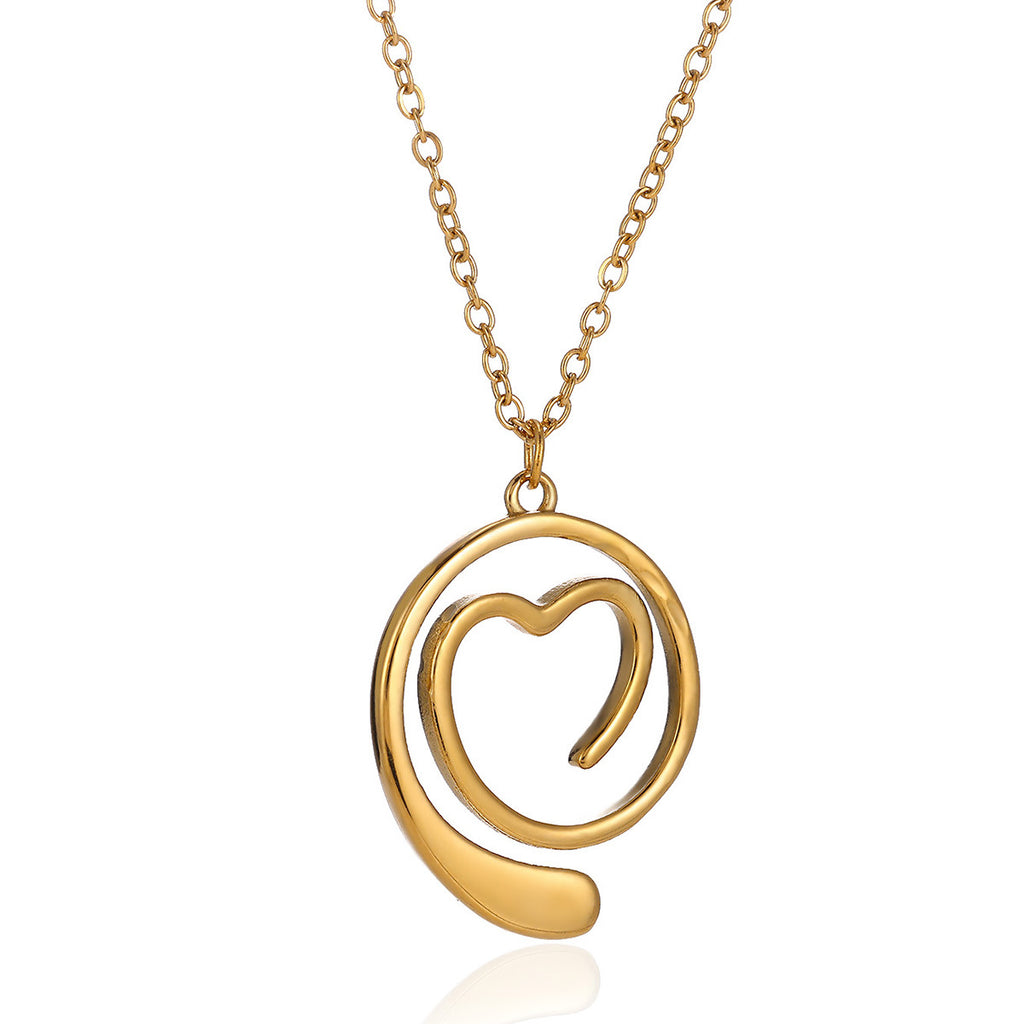 Geometric Heart-Shaped Droplet Minimalist Necklace