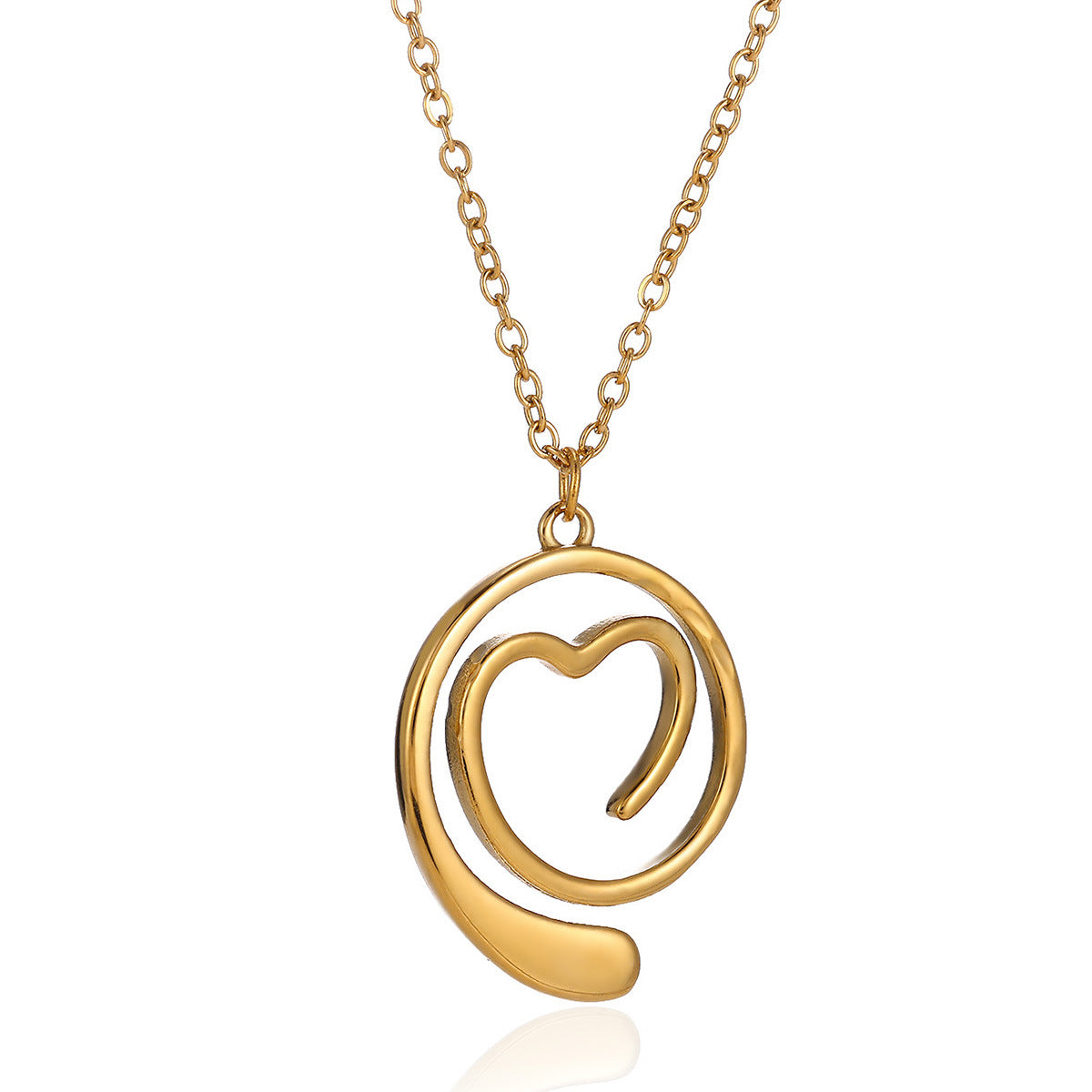 Geometric Heart-Shaped Droplet Minimalist Necklace